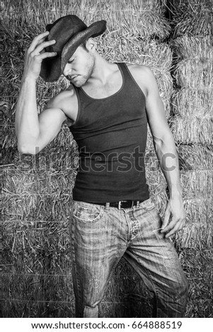 Sexy Shirtless Cowboy Stock Photo 35941546 Shutterstock