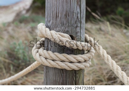 Advise Bound to pole with rope Much regret, Bound to pole with rope