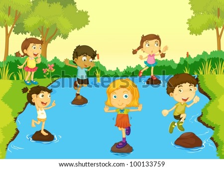 Girl Lake Playing Water Stock Photos, Images, & Pictures | Shutterstock