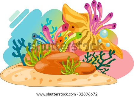 Colourful Ocean Plants Fish Stock Vector 32518096 - Shutterstock