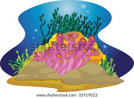 Coral Reef Cartoon Illustration Stock Vector 32407156 - Shutterstock