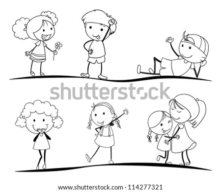 Couple Love Childs Drawing Vector Stock Vector 90961427 - Shutterstock