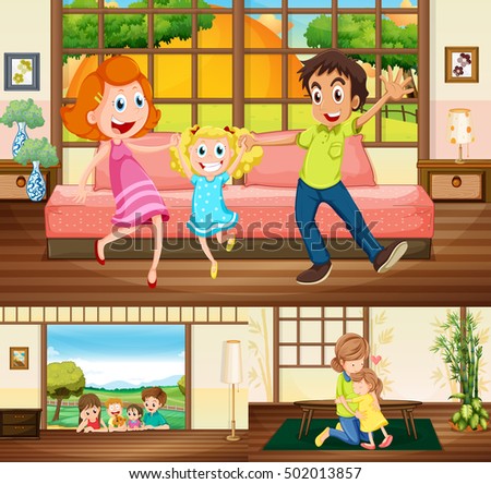 Family Inside House Stock Vector Royalty Free 502013857 Family Inside House Stock Vector Royalty Free 502013857