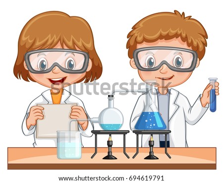 Illustration 2 Children Doing Science Stock Vector 102833315 - Shutterstock