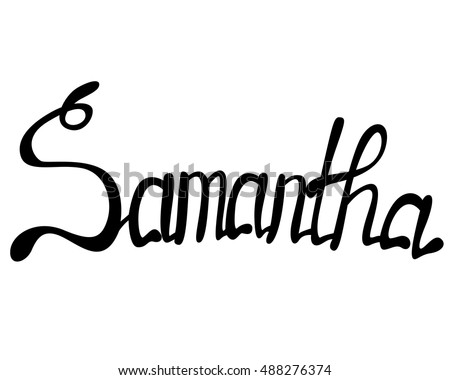 Vector Samantha Name Lettering Stock Vector 488276374 - Shutterstock