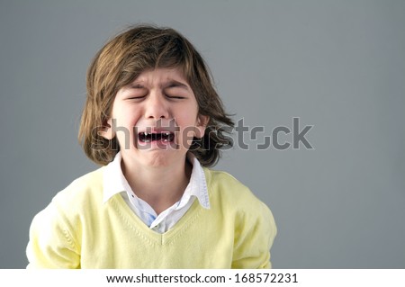 Beautiful young child crying