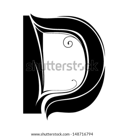 Decorative Letter Shape Font Type D Stock Vector 148716794 - Shutterstock