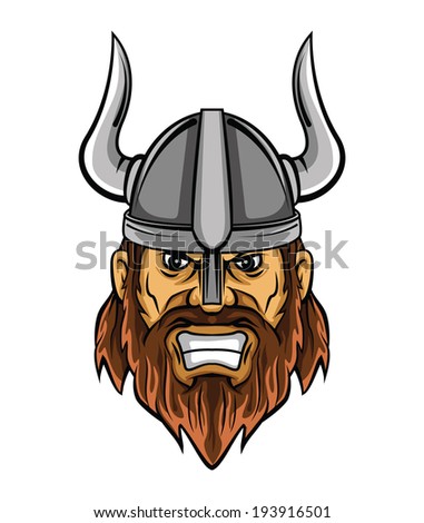 Viking Head Mascot Cartoon Horned Helmet Stock Vector 109262534 ...