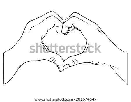 Heart Hands Hands Making Heart Shape Stock Vector 340541033 ...