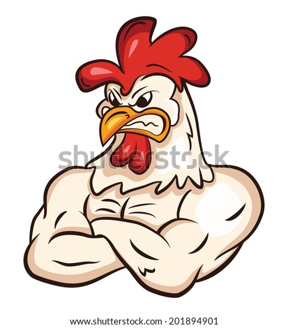 Cartoon Chicken Strong Gallant Smiling Thumbsup Stock Vector 116314180 ...