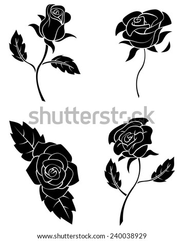 Rose Silhouette Stock Vectors & Vector Clip Art | Shutterstock