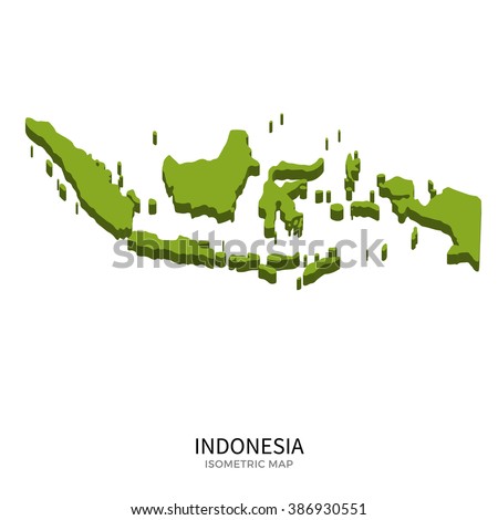 Isometric Map Indonesia Detailed Vector Illustration Stock Vector