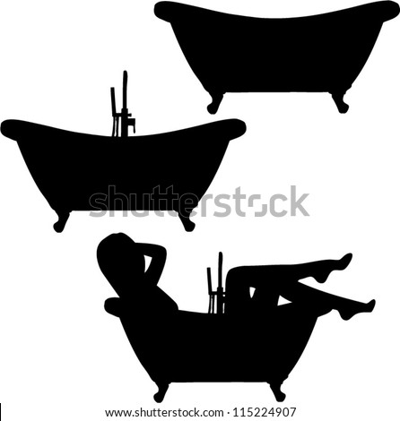 Woman Bath Silhuette Stock Vector Shutterstock