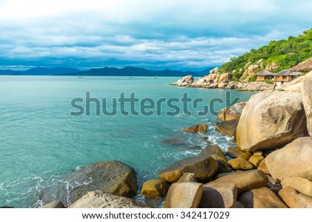 Beautiful beach at coast of Vietnam - Ninh van bay