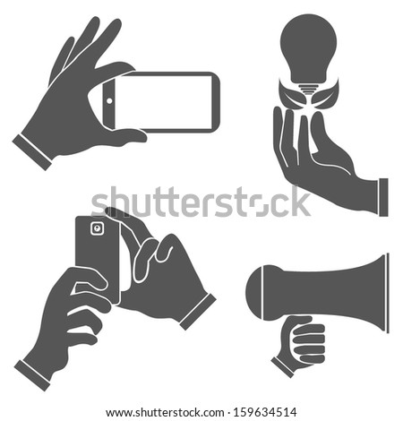 Hand Holding Hand Icons Stock Vector 159634514 - Shutterstock