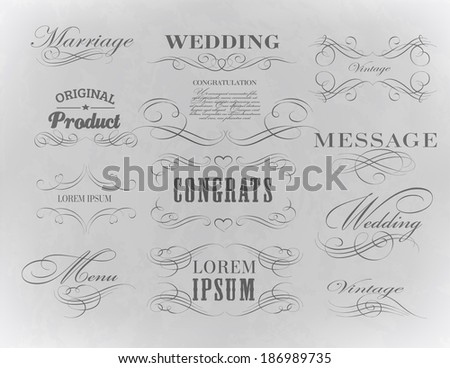 Page Decoration Calligraphic Elements Design Stock Vector 67049683 ...