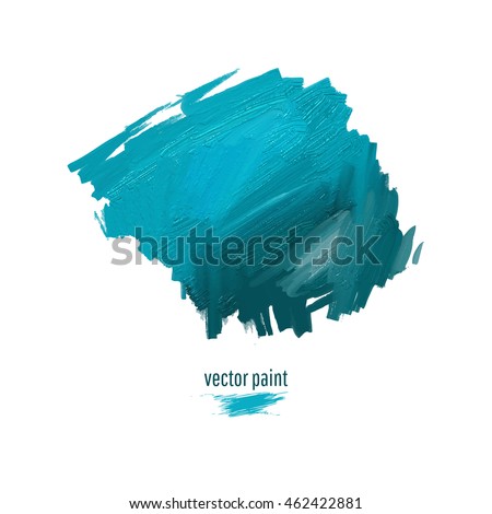 Smeared oil paint. Abstract spot. Stain isolated on white background. Vector illustration. Beautiful graphic element for your design.