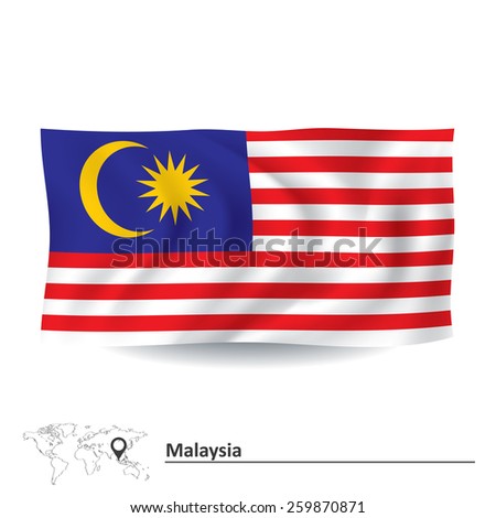 National Flag Malaysia Red White Horizontal Stock Vector ...