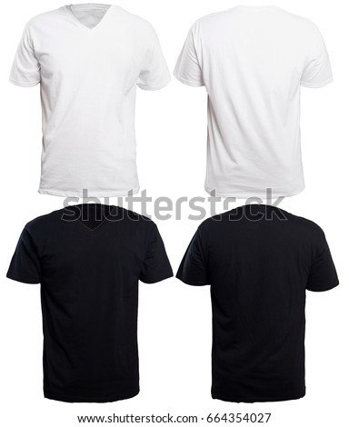Download Blank Vneck Shirt Mock Template Front Stock Photo (Royalty ...