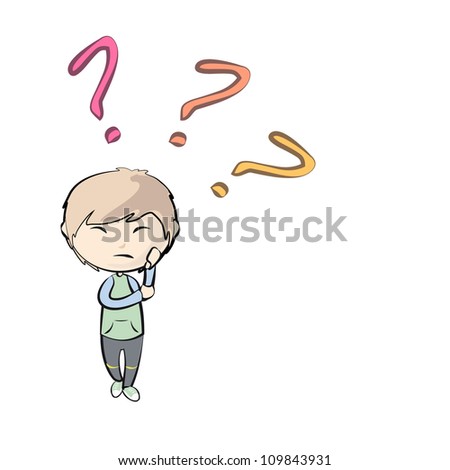 Confused Child Shrugging Shoulders Vector Illustration Stock Vector ...