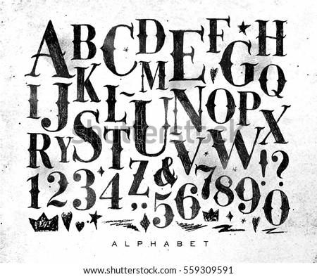 Font Stock Images Royalty Free Vectors Shutterstock Vintage Gothic Retro