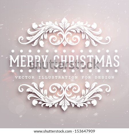Christmas typographic label for Xmas and New Year holidays design. Calligraphic vector Decoration.