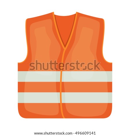 Vector Illustration Orange Safety Vest Road Stock Vector 496609141 ...