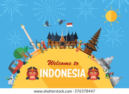 Flat Design Indonesia Icons Landmarks Fireworks Stock Vector 376378447 Shutterstock Flat Design Indonesia Icons Landmarks Fireworks Stock Vector 376378447 Shutterstock