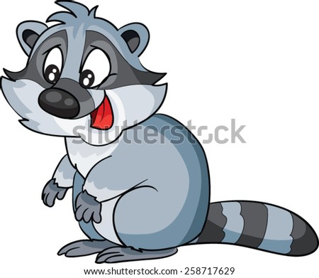 Cute Cartoon Raccoon Crying Over Flower Stock Illustration 77507629 ...