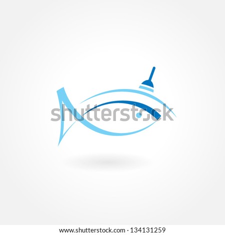 Fishing symbol icon simple