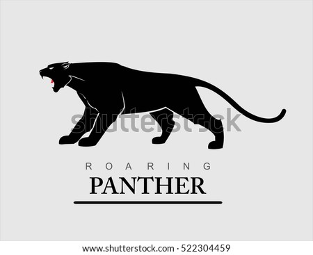 Fearless Panther. Roaring Predator. Roaring Panther. Elegant panther.
