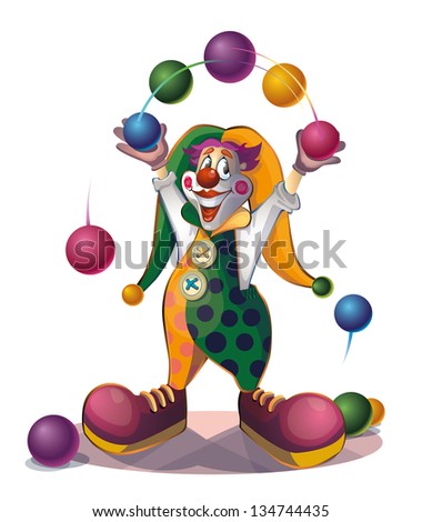 Clown Riding Bicycle Play Balls Stock Vector 30982663 - Shutterstock