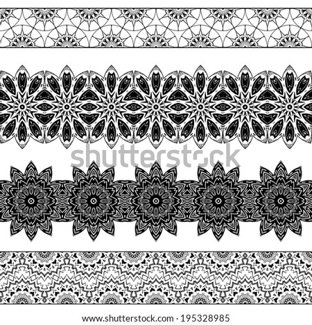 Indian Seamless Pattern Design Elements Mehndi Stock Vector 319194899 ...
