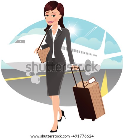 Business Travel Woman Stock Vector 491776624 Business Travel Woman Stock Vector 491776624