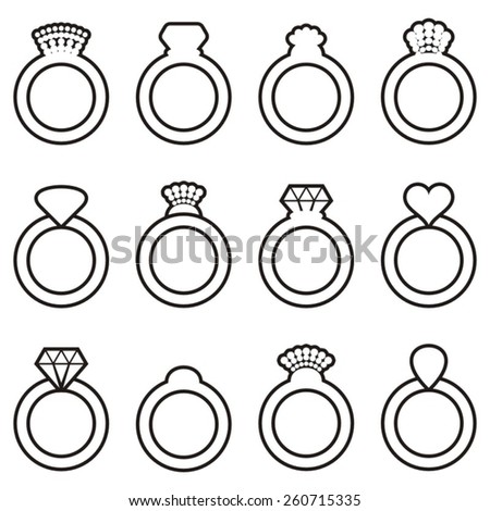 Vector Black Wedding Rings Icon On Stock Vector 176380508 - Shutterstock