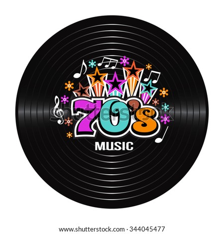 70 S Music Discography Vector Illustration Stock Vector 344045477 