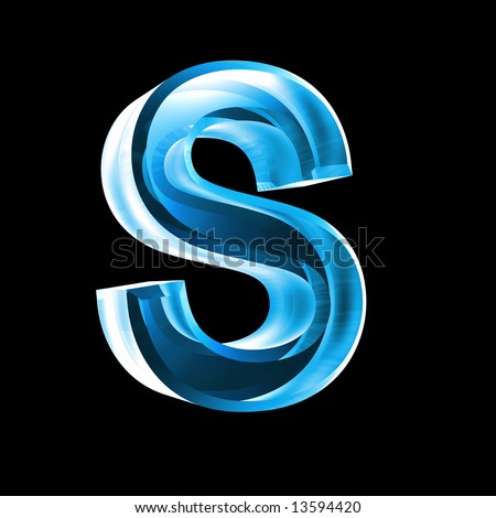 Letter S Chrome Blue Sunset Alphabet Stock Illustration 113277691 ...