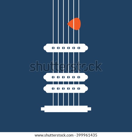 Creative designed of Flat Electric Guitar , Vector Illustrator eps10