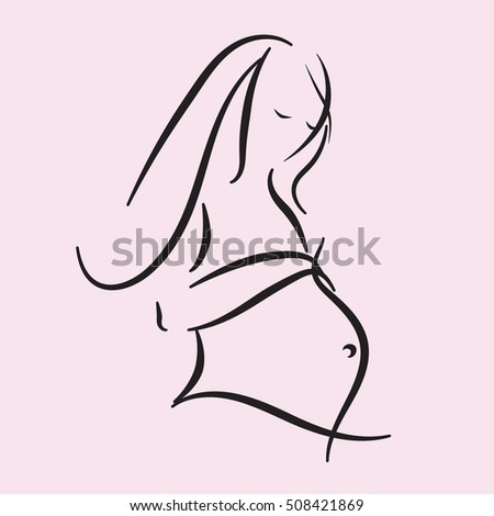 Pregnant woman silhouette. Vector illustration