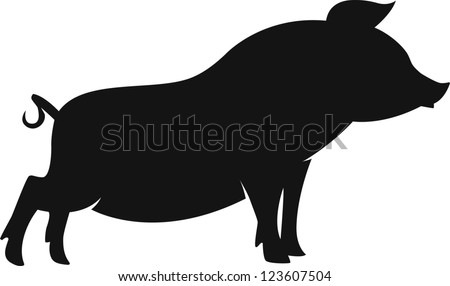 Download Pig Silhouette Stock Vector 123607504 - Shutterstock