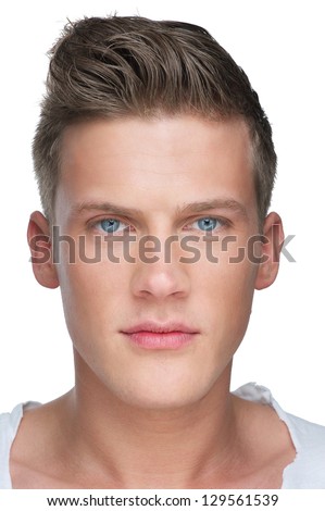 Close up portrait of a handsome young man