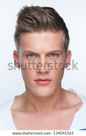 Close up portrait of a handsome young man