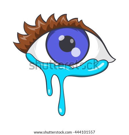 Crying Eyes Icon Cartoon Style Isolated Stock Vector 444101557