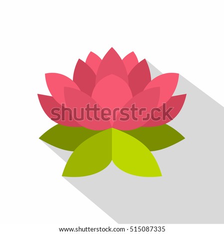 Lotus flower icon. Flat illustration of lotus flower vector icon for web design