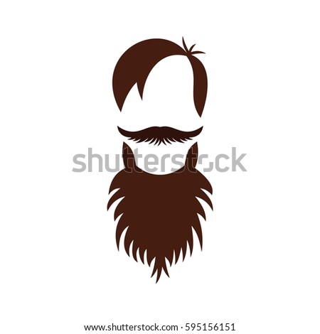 Bearded Man Silhouette Illustration Long Hair Stock Vector 88031581 ...