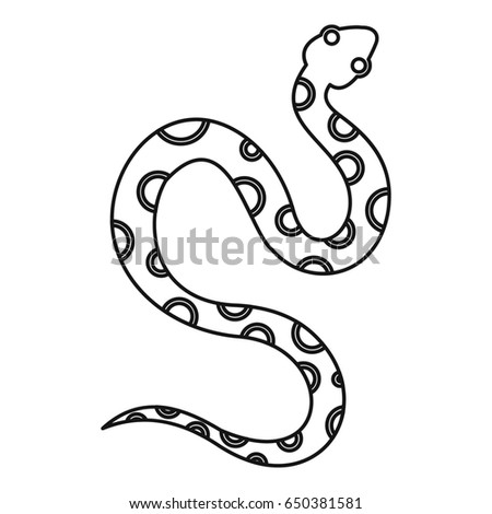 Black Snake Isolated On White Background Stock Vector 143548543 ...