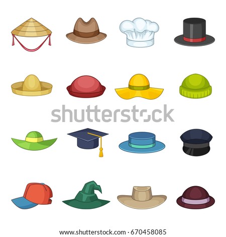 Hats Caps Clip Art Collection Detailed Stock Vector 63609109 - Shutterstock