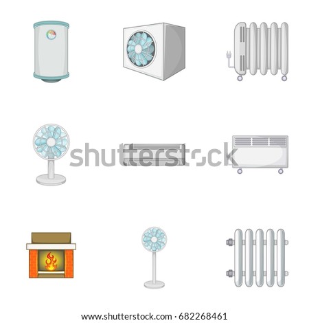 Heating Icons Set Cartoon Set 9 Stock Vector 682268461 - Shutterstock