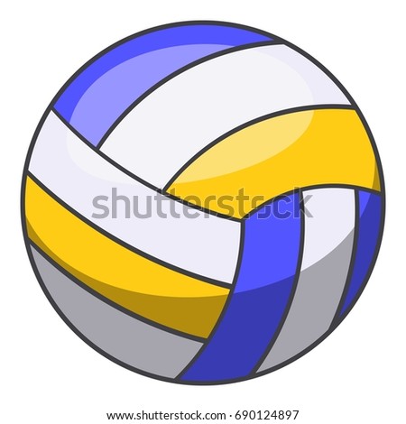 Volleyball Ball Icon Cartoon Illustration Volleyball Stock Vector ...