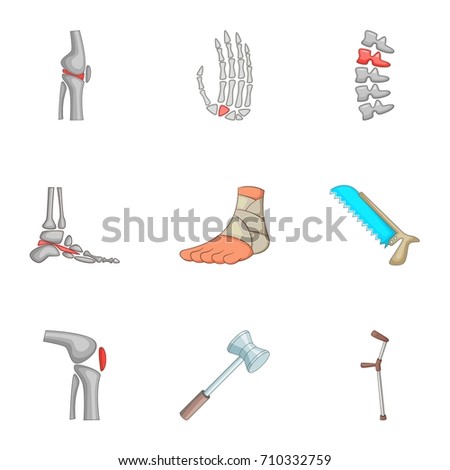 Orthopedic Diseases Icons Set Cartoon Illustration Stock Vector ...